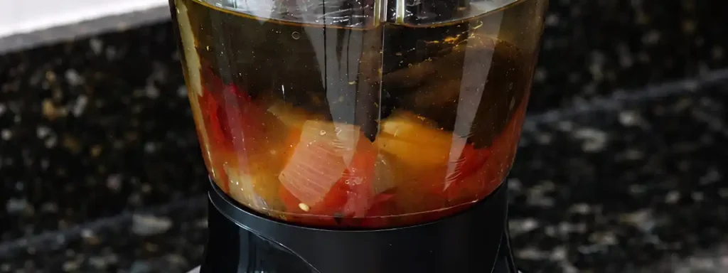 Adobo para costillas de cerdo licuándose con naranja