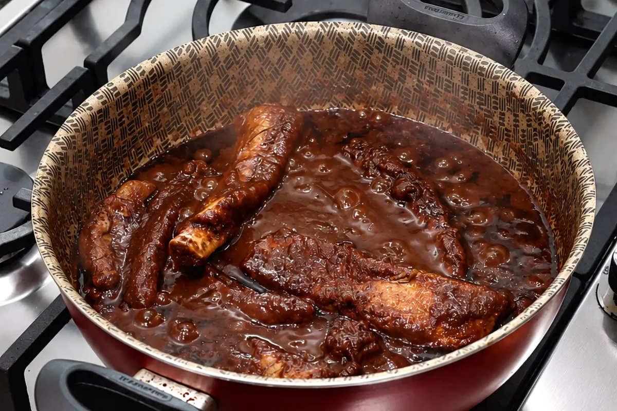 Guisado de costillas de cerdo en adobo